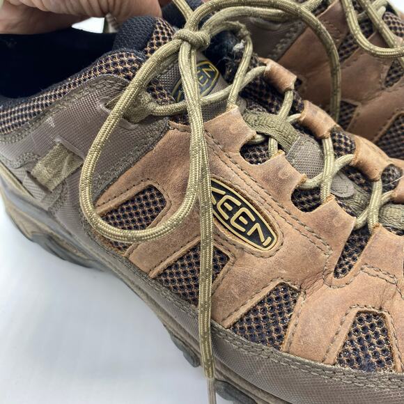 Keen Men's 13 Brown Targhee Vent Leather Hiking Shoes Lace-Up Gorpcore Outdoor - Picture 3 of 7
